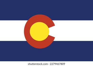 Colorado state flag. National Colorado flag. vector