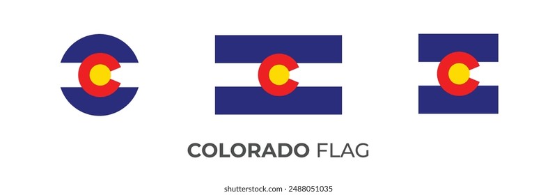 Bandera del estado de Colorado, símbolo del estado de EE.UU., Ilustración vectorial de la bandera