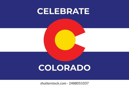 Colorado state flag, USA state symbol, flag Vector illustration