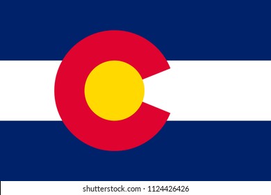 Colorado state flag. USA state symbol.Vector illustration