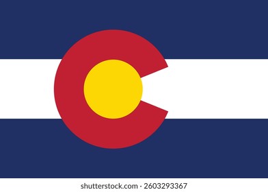 Colorado state flag vector illustration.