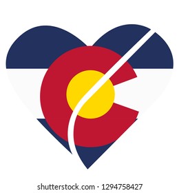 Colorado state heart flag vector