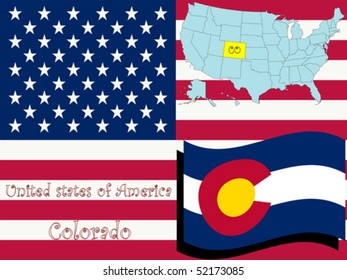 colorado state illustration, abstract vector art