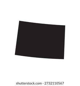 Colorado State Map Black. Colorado map silhouette isolated on transparent background. Vector Illustration. Variants.