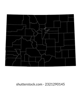 Colorado state map with counties. Vector illustration.