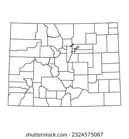 Colorado state map with counties. Vector illustration.