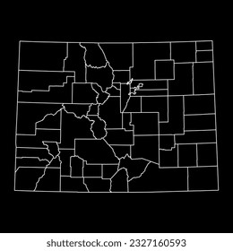 Colorado state map with counties. Vector illustration.