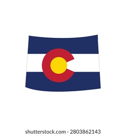 Colorado State Map with Colorado State Flag