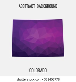 Colorado state map in geometric polygonal style.Abstract tessellation,modern design background. Vector illustration EPS8