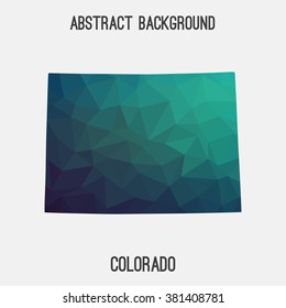 Colorado state map in geometric polygonal style.Abstract tessellation,modern design background. Vector illustration EPS8