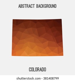 Colorado state map in geometric polygonal style.Abstract tessellation,modern design background. Vector illustration EPS8