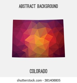 Colorado state map in geometric polygonal style.Abstract tessellation,modern design background. Vector illustration EPS8