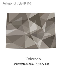 Colorado state map in geometric polygonal,mosaic style.Abstract gems triangle,modern design background. Vector illustration EPS10