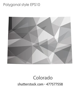 Colorado state map in geometric polygonal,mosaic style.Abstract gems triangle,modern design background. Vector illustration EPS10