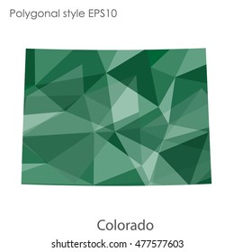 Colorado state map in geometric polygonal,mosaic style.Abstract gems triangle,modern design background. Vector illustration EPS10
