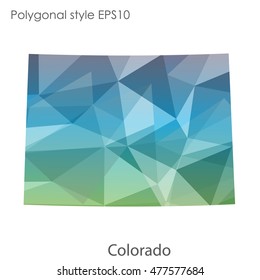 Colorado state map in geometric polygonal,mosaic style.Abstract gems triangle,modern design background. Vector illustration EPS10