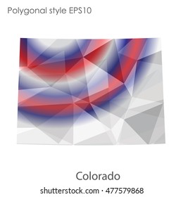 Colorado state map in geometric polygonal,mosaic style.Abstract gems triangle,modern design background. Vector illustration EPS10