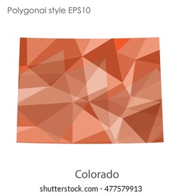 Colorado state map in geometric polygonal,mosaic style.Abstract gems triangle,modern design background. Vector illustration EPS10