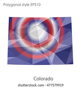 Colorado state map in geometric polygonal,mosaic style.Abstract gems triangle,modern design background. Vector illustration EPS10