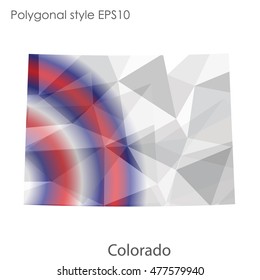 Colorado state map in geometric polygonal,mosaic style.Abstract gems triangle,modern design background. Vector illustration EPS10