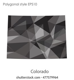 Colorado state map in geometric polygonal,mosaic style.Abstract gems triangle,modern design background. Vector illustration EPS10