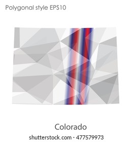 Colorado state map in geometric polygonal,mosaic style.Abstract gems triangle,modern design background. Vector illustration EPS10