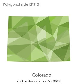 Colorado state map in geometric polygonal,mosaic style.Abstract gems triangle,modern design background. Vector illustration EPS10