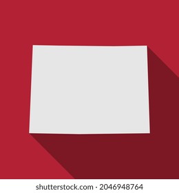 Colorado state map with long shadow