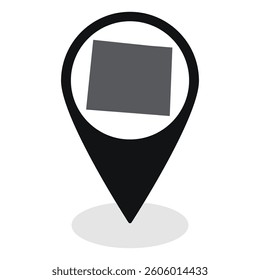 Colorado state map. Map of Colorado  state on map pinpoint in black color