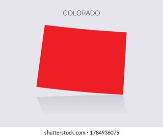 Colorado State Map Outline isolated for infographics and news media. Republican red for political elections in the United States of America.