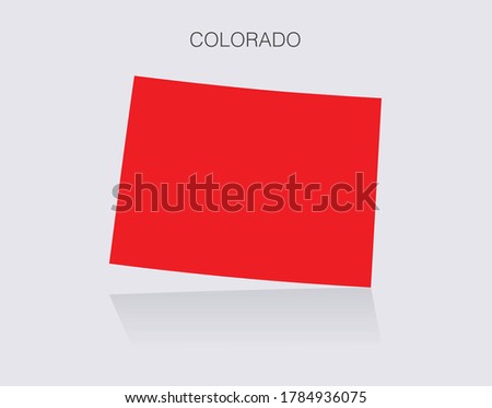 Colorado State Map Outline isolated for infographics and news media. Republican red for political elections in the United States of America.