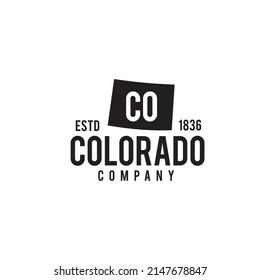 Colorado state map outline vector logo design