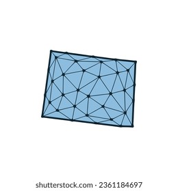 Colorado state map polygonal illustration made of lines and dots, isolated on white background. US state low poly design