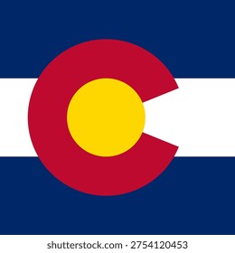 Colorado state square flag. Part of The United States of America. Clean design for print, web, or educational use. Vector illustration.