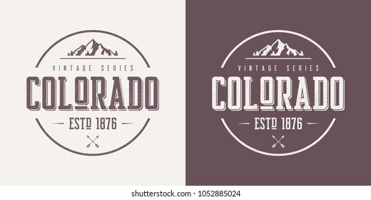 Colorado state textured vintage vector t-shirt and apparel design, typography, print, logo, poster. Global swatches.