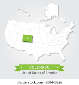 Colorado state. USA administrative map.
