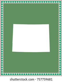 Colorado state of USA map vector outline illustration in green background with creative frame design