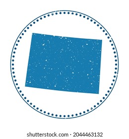 Colorado sticker. Travel rubber stamp with a map of the US state, vector illustration. Can be used as an insignia, logotype, label, sticker, or badge of Colorado.