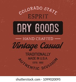 Colorado typography. Textured vintage vector t-shirt and apparel design; typography; print; logo; poster. Vector