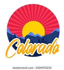 Colorado Estados Unidos con fondo de cielo rojo