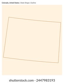 Colorado, Estados Unidos. Mapa de Vector simple. Forma Estado. Estilo de esquema. Frontera de Colorado. Ilustración vectorial.