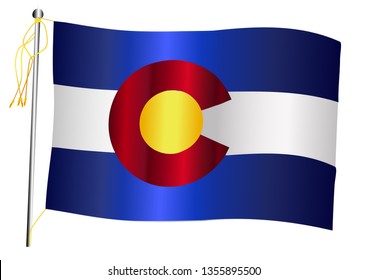 The Colorado US state flag set against against a white background.