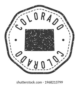 Colorado, USA Map Stamp Retro Postmark. Silhouette Postal Passport. Seal Round Vector Icon. Badge Vintage Postage Design.