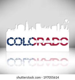 Colorado USA skyline silhouette vector design. Greeting card illustration.