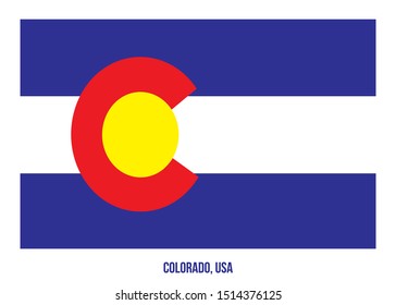 Colorado (USA State) Flag Vector Illustration on White Background. Flag of the United States of America.