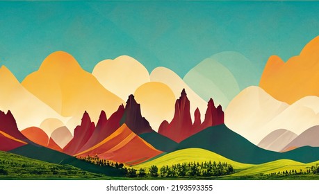 Colorado usa, Vektorgrafik-Panorama