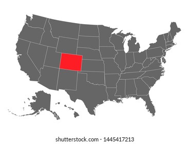 Colorado vector map silhouette. High detailed illustration. United state of America country