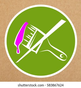Colorant free icon, badge, sticker layout, vector illustration