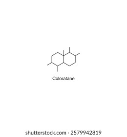 Coloratane skeletal structure.Sesquiterpene compound schematic illustration. Simple diagram, chemical structure.