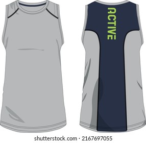 Colorblock muscle tank vector file